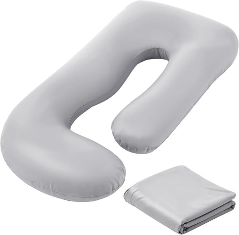 Hahafelt Cooling Pregnancy Pillow Cover (Only Pillowcase) 59 Inch Large J Shaped Full