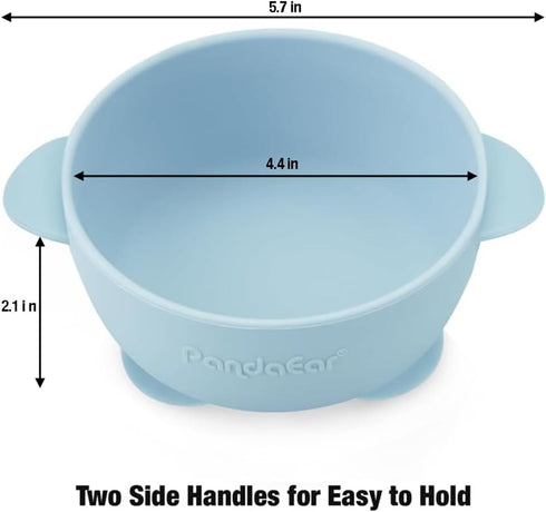 PandaEar 3 Pack Baby Suction Bowls with Lids, Leak-Proof Silicone Food Bowls for Babies, Kids, BPA-Free