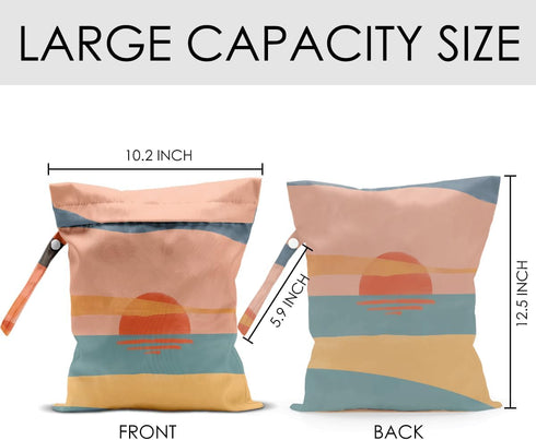 JHFDTY Summer Sunset Wet Bag for Swimsuit Pool Travel Baby Cloth Diapers Dirty Yoga Gym Clothes Beach Bags Gifts