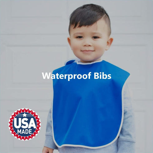 1-4 Large Waterproof Baby Bibs for years old Lightweight, Soft & Durable Fabric Bibs for Girls and Boys