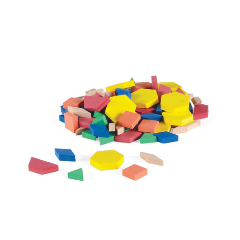 hand2mind Foam Pattern Blocks, Set of 100 Geometric Shapes for Kids, Sorting Math Manipulatives