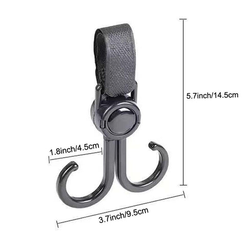 (Black,8 Pack) Baby Stroller Hooks Clips,Multipurpose Strolller Straps for Hanging Diaper Bags,Purse,Stroller