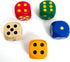 Set 5 1 1/5" (5 SmartDealsPro of Random Color Large Round Edge Wooden Dice Colors with dots)