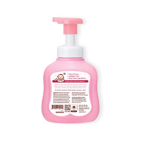 Foam Body Soap - Gentle for Delicate Skin, Head to Toe, Soap Based Not Detergent, Easy to Use Pump, All Natural Bath Wash, Essential Oils - Lavender (15.21 fl oz - Pack of 1)