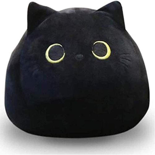 Black Cat Stuffed Animal Plush Toy, Creative Cat Shape Soft Pillow for Girlfriend, Kids & Baby Girls (40cm/15.7in)