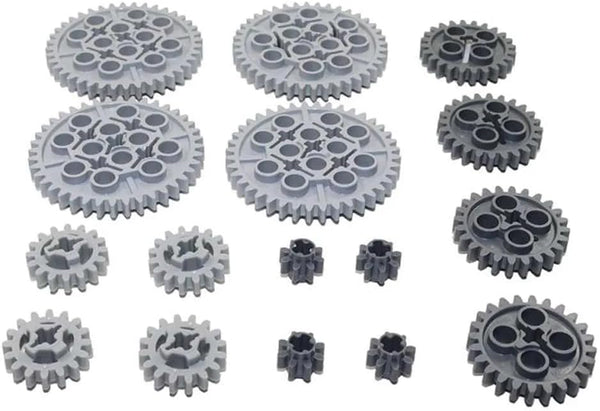 16PCS MOC Technical Gears Pack Compatible with Standard Building Block Assortment Kit (8/16/24/40 Tooth Gear)