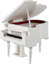 White Piano Toy with Bench and Case - Miniature Musical Model, Decoration Furniture Accessories for Birthday Gift