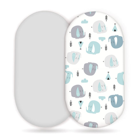 Stretchy Ultra Soft Fitted Bassinet Sheets, 2 Pack Universal Sheets for Rectangle, Oval, or Hourglass Mattresses