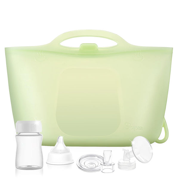 sicyeast Silicone Travel Bottle Sterilizer Bags | 2000ml Microwave Steam Sterilizer Bags for