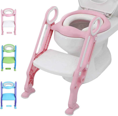 KATARUS Potty Training Toilet Seat with Step Stool Ladder for Kid and Baby,