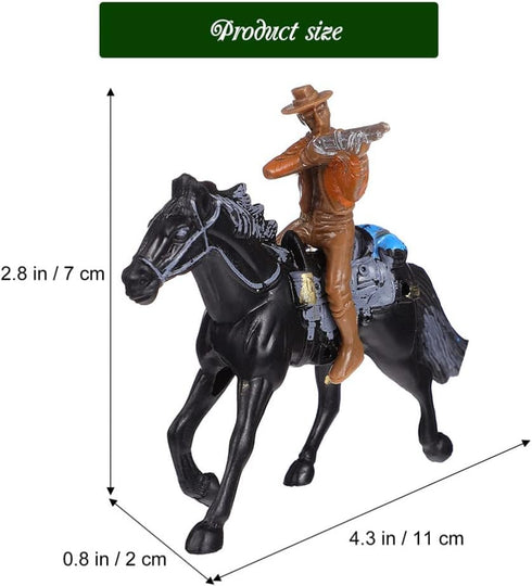 Western Figures - Model Action Figures, Horse Riding Plastic Indians Figurines Playset, 8 Pieces