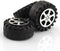 4pcs Model Car Wheels 42mm Plastic DIY Toy Wheels Black for 2mm Shaft