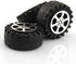4pcs Model Car Wheels 42mm Plastic DIY Toy Wheels Black for 2mm Shaft