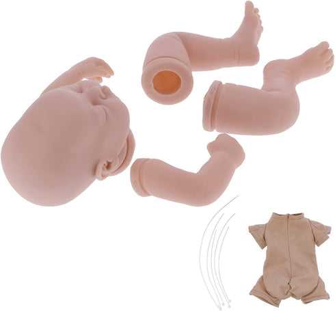 Reborn Doll Kit, 19 Inch Simulation Baby Dolls Accessories, Unpainted Baby Doll Mold with Limbs, Head, Body