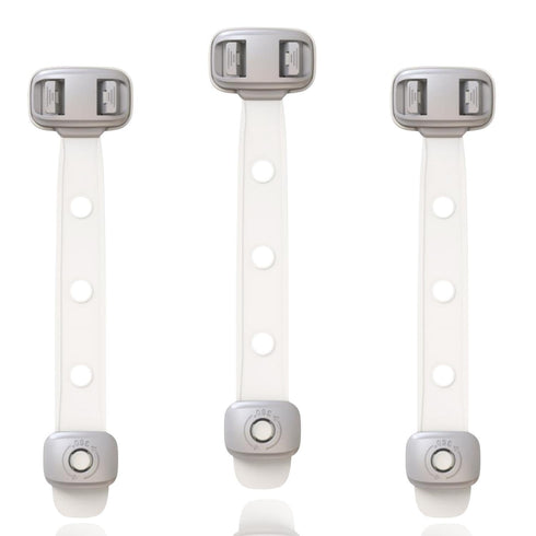Baby Proofing Child Safety Locks (3 PCS), 3M Adhesive Cabinet Latches for Fridge, Drawers, No Drilling