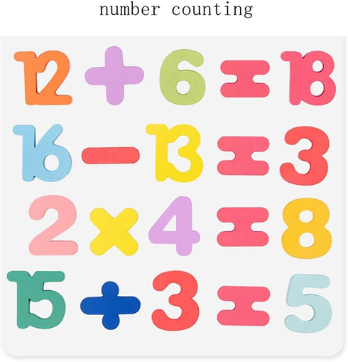 Wooden Puzzles for Toddlers, Alphabet Puzzle and Number Puzzle, Preschool Educational Learning Toys with Chunky Wood