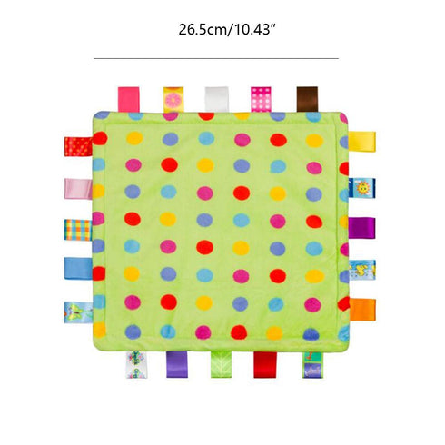 Colourful Baby Tag Soft Touch Plush Blanket, Comfortable Security Gift for Baby, Toddler, Child