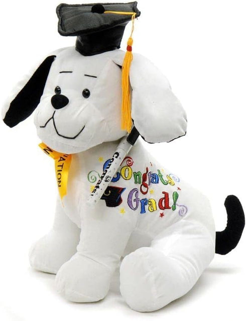 Graduation Autograph Stuffed Dog, Congrats Grad! 10.5 Inches