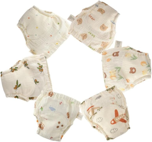 GZMM 6 Pack Baby Training Underpants,Soft Cotton Absorbent Potty Training Underwear For Baby Boys And Girls