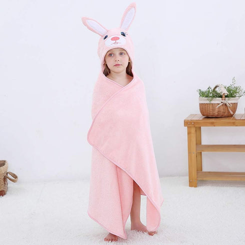 Swimming 27.5" 47" 0-7T MICHLEY Cartoon Hooded Baby Towel Unisex, Premium Soft Bathrobe Large Washcloths x for (Rabbit)