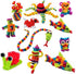 640pcs Building Blocks Connect Toys, Basic Mix Construction STEM Assembling Educational Interlocking Toys for Boys Age