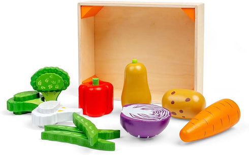 Set Bigjigs Toys Wooden Vegetable Crate - Role Play Food