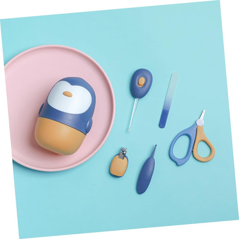 Set Boy Girl Nail Care Kit Grooming Led Ear Spoon Nail Scissors File Tweezer Safe for Newborns Toddlers Pregnant Women
