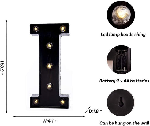 Foaky Black LED Marquee Number Lights - Light Up Sign for Night Light Wedding Birthday Party, Battery Powered