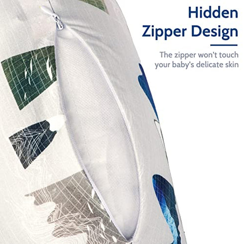 Changing Pad Cover & Nursing Pillow Cover, Neutral Breastfeeding Pillow Slipcover for Baby Boys & Girls, Changing Table