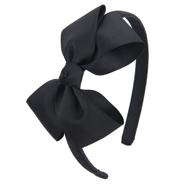 7Rainbows Cute Black Bow Headband for Girls and Toddlers.