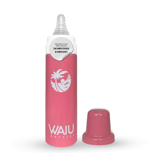 Waiu Insulated Stainless Steel Baby Bottle 4 oz Keeps Drinks Cold 24