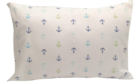 ELLA & MAX Toddler Pillowcase - Anchor Nautical, Soft & Cuddly, Fits 13x18 & 14x19 Toddler Pillows, Handmade in USA