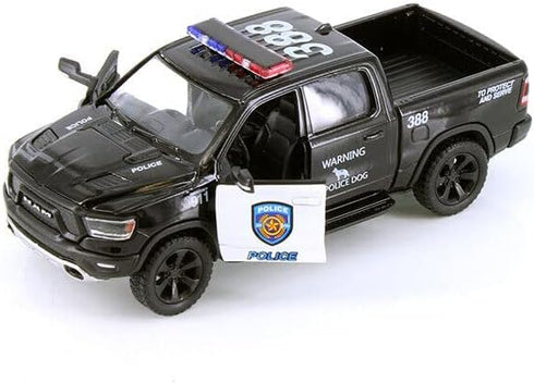 Kinsmart 2019 Dodge Ram 1500 Police Pickup Truck Diecast Model Car, 1/46 O Scale Diecast Truck