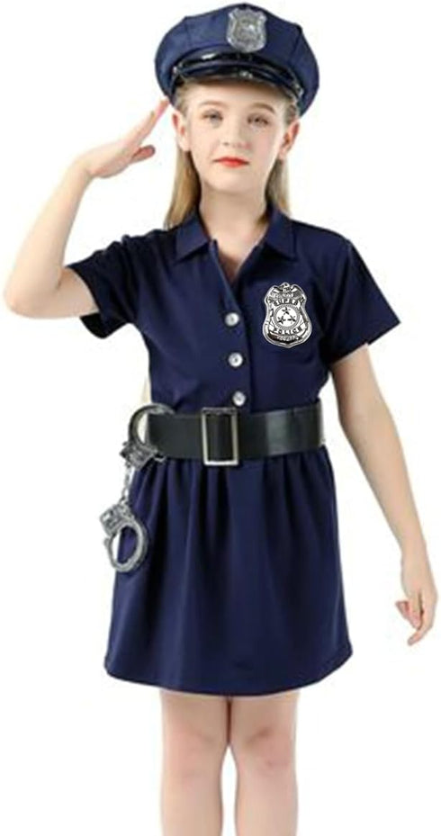 BinaryABC Metal Police Badges, 2PCS Police Role Play Brooch Props, Halloween Cop Cosplay Costume Accessory