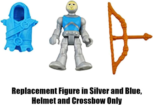 Imaginext Replacement Parts for Fisher-Price Honorable Archer Playset - Silver and Blue Figure with Helmet