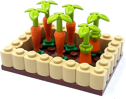 General Jim's Bright Colorful Vegetable Garden Plot Building Block Toy Playset, 165 Pc Modular Set for Teens and Adults