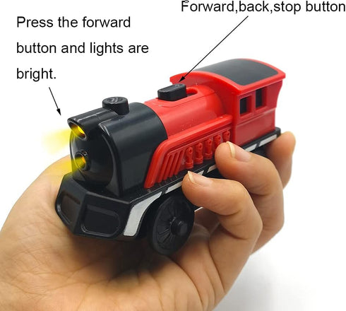 DSHMIXIA Set 3 4 5 Battery Operated Cargo Train for Wooden Train Track Toys for Toddlers Year Old Boys Kids Magnetic