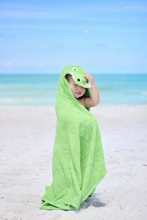 2-8 100% Hooded Baby Towel for Kids | Large Cotton Baby Towel for Boys or Girls | Unisex Cute Alligator Bath Towels