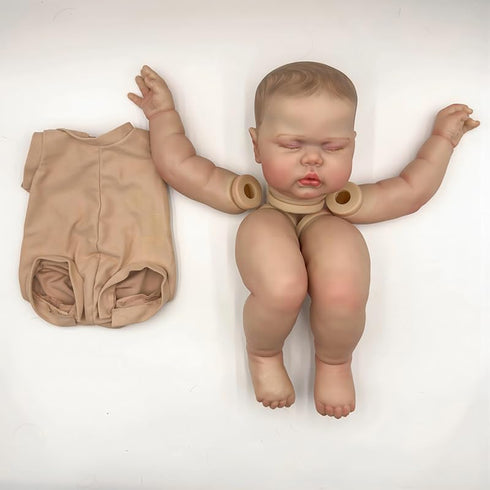 24Inches iCradle Hand Draw Hair Already Painted Kits Realistic Reborn Baby Doll Parts with Detailed Painting Veins