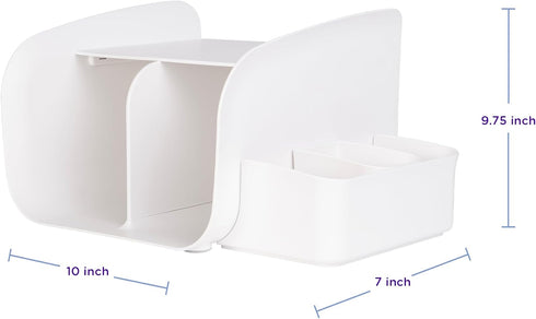 Ubbi Tabletop Diaper Caddy, Diaper Storage, Caddy Organizer, Stores Baby Diapers, Wipes & Baby Accessories, White