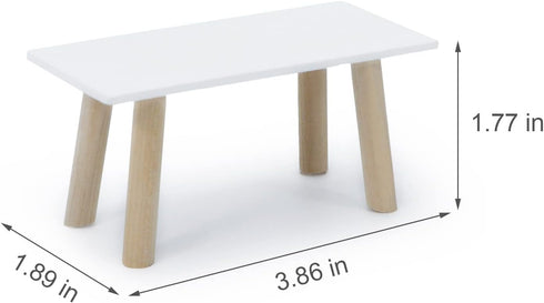 1:12 Dollhouse Miniature Coffee Table Wooden Furniture Scale Rectangle Side End Table Mini House Tea Table Model