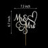 Mr and Mrs Cake Topper, Bride and Groom Wedding Sign, Engagement Cake Toppers Decorations with Double-faced Silver