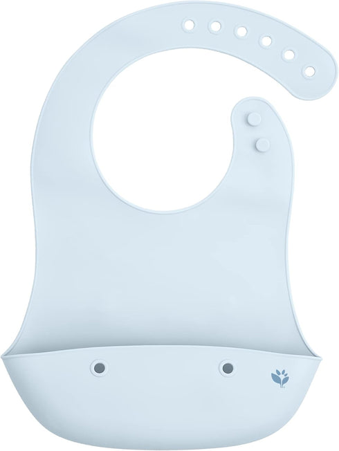 green sprouts Unisex Baby Scoop Silicone Bib in Light Blueberry