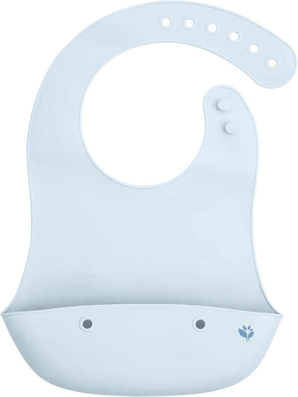 green sprouts Unisex Baby Scoop Silicone Bib in Light Blueberry