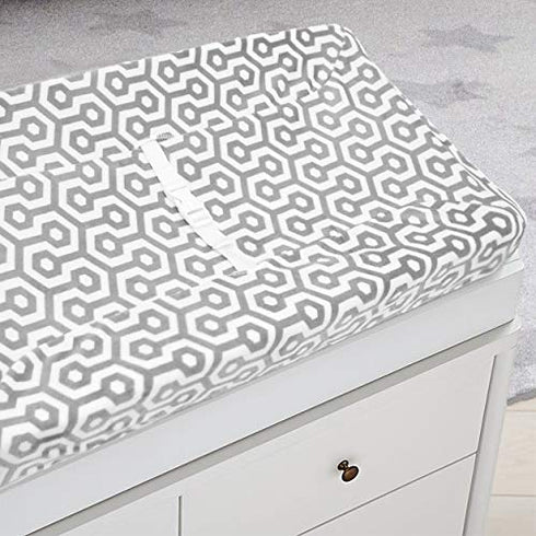 Gray Honeycomb Contoured Changing Table Cover by American Baby Company