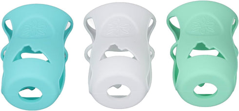 Garosa 240ml 8 oz Glass Baby Bottles Silicone Sleeve, Shatter Proof Bottle Cover with Anti Flowing, Insulate Warmers