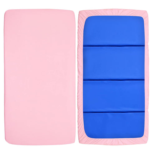 2 Pack, 24" 48" 4" Nap Mat Sheet x x Fitted Elastic Corners Preschool Day Care Rest Nap Mat Cover, Soft & Breathable