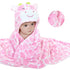 Vauwmsr Baby Hooded Blanket, Ultra Soft Warm Newborn Infant Swaddle Wrap Bath Shower Towel, 25.6" x 39.4", Pink