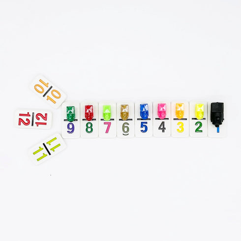 JOYOUSLIFE 12 Set 91 Mexican Train Dominoes with Numbers, Color Double Numerical Domine for Adults and Family, Classic