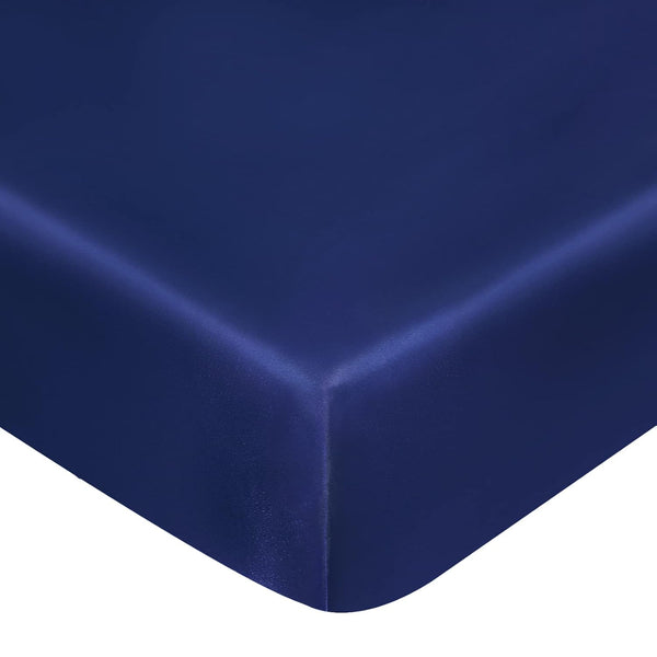 Satin Crib Sheet, Soft & Silky Fitted Crib Mattress Sheet, Navy, for Boys and Girls